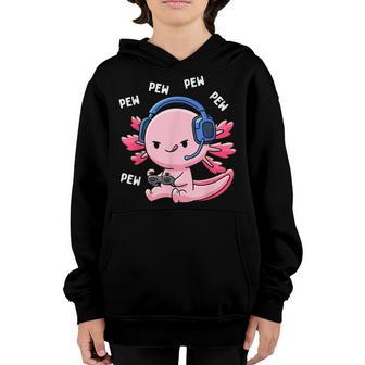 Axolotl Gaming Kids Boys Girls Anime Video Game Pew Gamer Youth Hoodie - Thegiftio UK