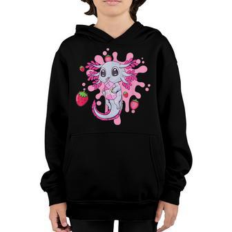 Axolotl Girl Strawberry Milk Shake Kawaii Japanese Anime Youth Hoodie - Thegiftio UK