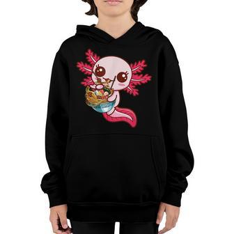 Axolotl Ramen Japanese Noodles Kawaii Anime Gifts Kids Girls Youth Hoodie - Thegiftio UK