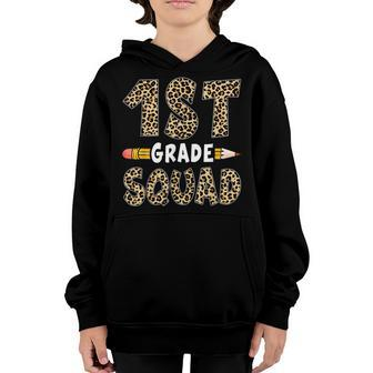 Back To School 1St Grade First Grade Squad Leopard Teacher Youth Hoodie - Seseable