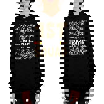 Back To School 1St Grade First Grade Squad Leopard Teacher Youth Hoodie - Seseable