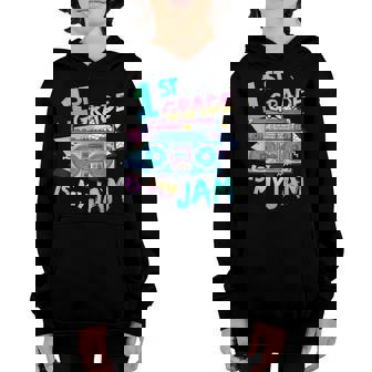 Back To School 1St Grade Is My Jam First Day Cool Boombox Youth Hoodie - Thegiftio