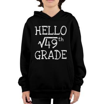Back To School 7Th Grade Square Root Of 49 Math Teacher Graphic Design Printed Casual Daily Basic Youth Hoodie - Thegiftio UK