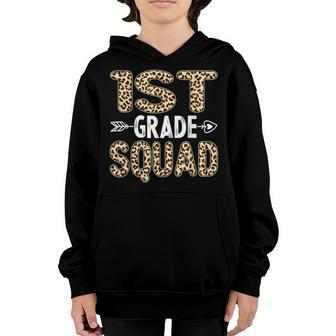 Back To School First Grade 1St Grade Leopard Squad Teacher Youth Hoodie - Seseable