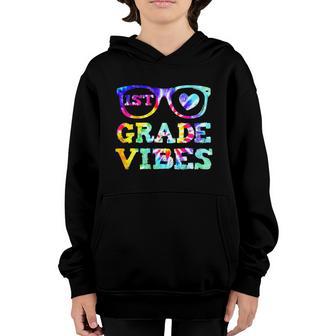 Back To School First Grade Vibes Tie Dye Teacher Graphic Design Printed Casual Daily Basic Youth Hoodie - Thegiftio UK
