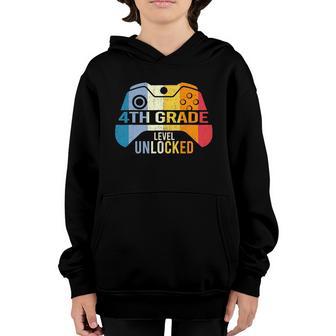 Back To School Funny 4Th Grade Level Unlocked Teachers Graphic Design Printed Casual Daily Basic Youth Hoodie - Thegiftio UK