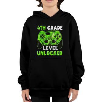 Back To School Funny 4Th Grade Level Unlocked Youth Hoodie - Thegiftio UK