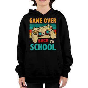 Back To School Game Over First Day Of School Funny Gamer Youth Hoodie - Thegiftio UK