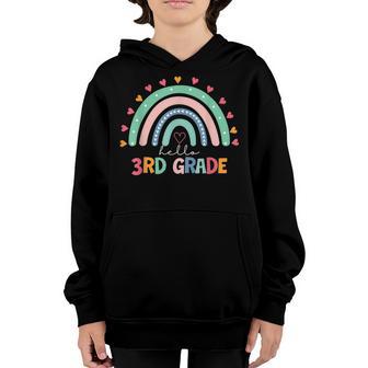 Back To School Hello 3Rd Grade Boho Rainbow Women Student Youth Hoodie - Thegiftio UK