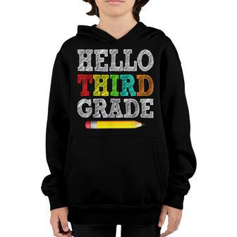 Back To School Hello 3Rd Grade Kids Teacher Student Youth Hoodie - Seseable