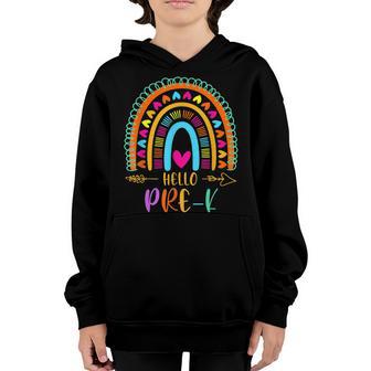 Back To School Hello Prek Rainbow Teachers Women Student Youth Hoodie - Thegiftio UK