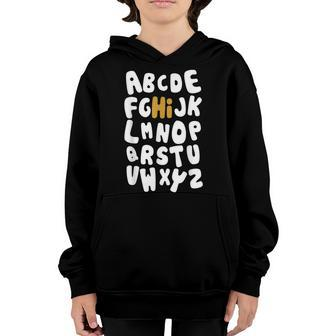 Back To School Hi Alphabet Letters Gift Youth Hoodie - Seseable
