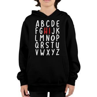 Back To School Hi Alphabet Letters Gift Youth Hoodie - Seseable