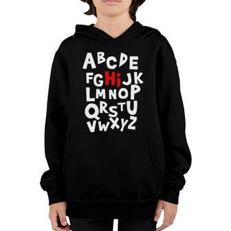 Back To School Hi Alphabet Preschool Gift Idea Youth Hoodie - Thegiftio UK