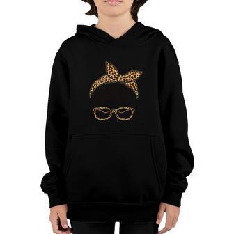 Back To School Principal Leopard Messy Bun Graphic Design Printed Casual Daily Basic Youth Hoodie - Thegiftio UK