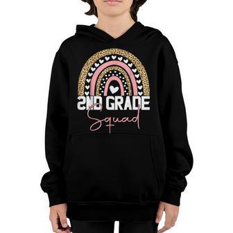 Back To School Rainbow 2Nd Second Grade Squad For Teachers Youth Hoodie - Thegiftio UK