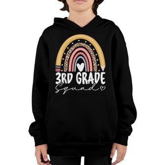 Back To School Rainbow 3Rd Third Grade Squad For Teachers Youth Hoodie - Thegiftio UK