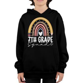 Back To School Rainbow 7Th Seventh Grade Squad For Teachers Youth Hoodie - Thegiftio UK