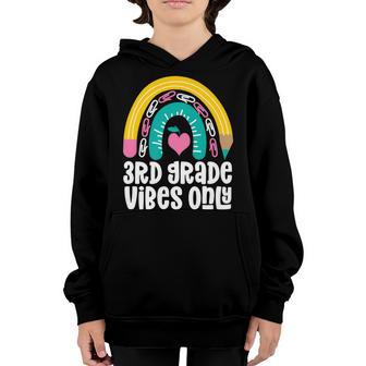 Back To School Rainbow For Girls | 3Rd Grade Vibes Only Youth Hoodie - Thegiftio UK
