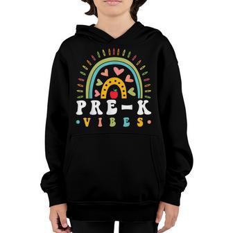 Back To School Teacher Pre- K Vibes Rainbow Youth Hoodie - Thegiftio UK