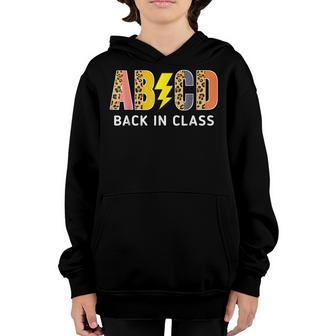 Back To School Teacher Students Leopard Abcd Back In Class Youth Hoodie - Thegiftio UK