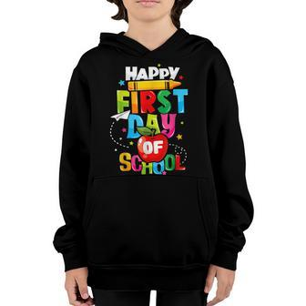 Back To School Teachers Kids Child Happy First Day Of School Youth Hoodie - Seseable
