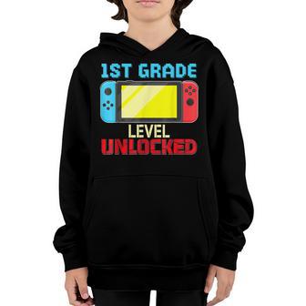 Back To School Video Gamer 1St Grade Level Unlocked Boys Kid Youth Hoodie - Thegiftio UK