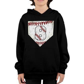 Baseball 8Th Birthday 8 Year Old Boy Girl Born Youth Hoodie - Thegiftio UK