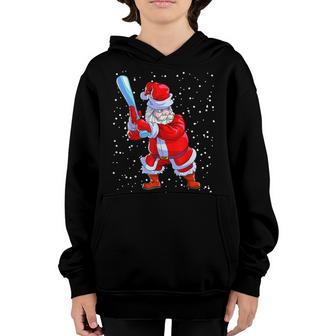 Baseball Christmas Men Boys Softball Santa Claus Youth Hoodie - Thegiftio UK