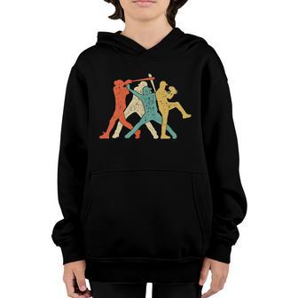 Baseball Retro Vintage Catcher Pitcher Batter Boys Men Sport Gift Graphic Design Printed Casual Daily Basic Youth Hoodie - Thegiftio UK