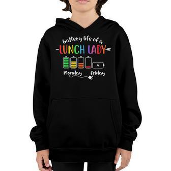 Battery Life Of A School Lunch Lady Cafeteria Worker Funny Youth Hoodie - Thegiftio UK
