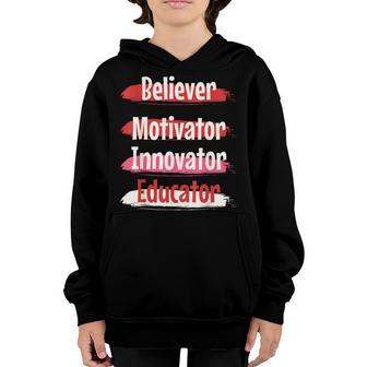 Believer Motivator Innovator Educator V3 Youth Hoodie - Thegiftio UK