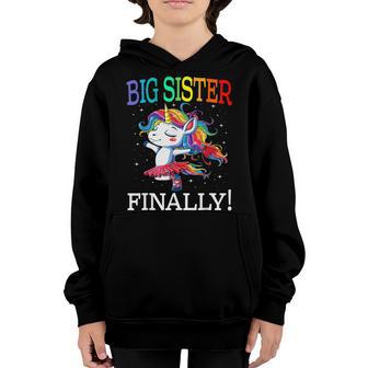 Big Sister Finally Unicorn - Unicorn For Girl Youth Hoodie - Thegiftio UK