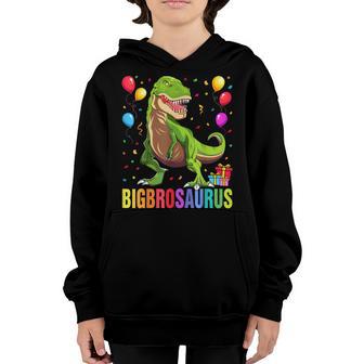 Bigbrosaurus T Rex Dinosaur Big Bro Saurus Brother Family V2 Youth Hoodie - Thegiftio UK