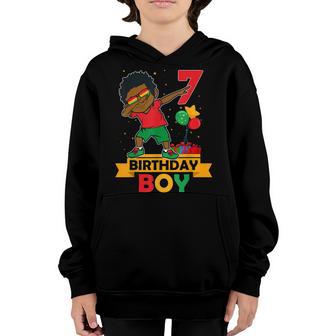 Birthday African American Boy 7Th Birthday Young Black Kids Youth Hoodie - Thegiftio UK