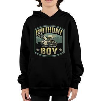 Birthday Boy Army Tank Party Graphic Design Printed Casual Daily Basic Youth Hoodie - Thegiftio UK