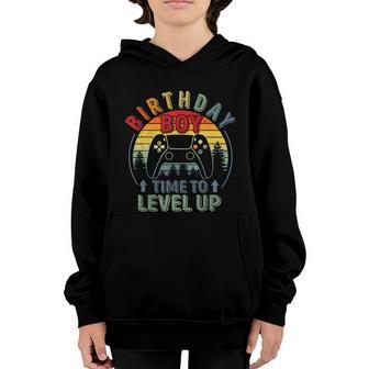 Birthday Boy Gift Time To Level Up Birthday Boy Gift Level Up Gift Graphic Design Printed Casual Daily Basic Youth Hoodie - Thegiftio UK