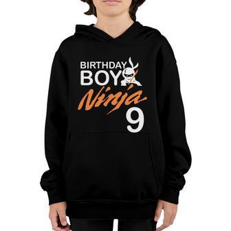 Birthday Boy Ninja 9 Birthday Party Ninja Bday For Kids Cute Gift Youth Hoodie - Thegiftio UK