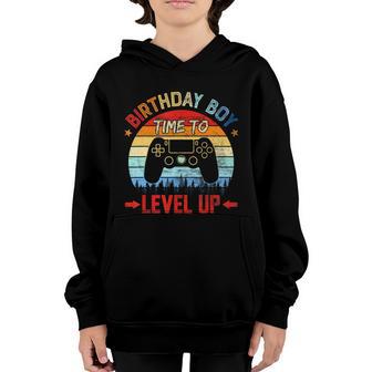Birthday Boy Time To Level Up Boy Birthday Game Gift Graphic Design Printed Casual Daily Basic Youth Hoodie - Thegiftio UK