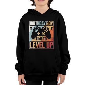 Birthday Boy Time To Level Up Gamer Birthday Boy Cool Gift Graphic Design Printed Casual Daily Basic Youth Hoodie - Thegiftio UK