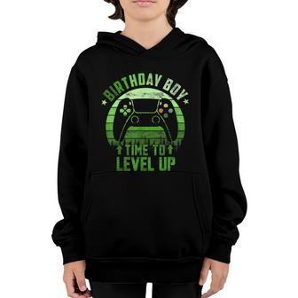 Birthday Boy Time To Level Up Gift Birthday Boy Gamer Gift Graphic Design Printed Casual Daily Basic Youth Hoodie - Thegiftio UK