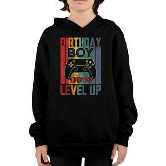 Birthday Boy Time To Level Up Gift Video Game Birthday Gift Graphic Design Printed Casual Daily Basic Youth Hoodie - Thegiftio UK