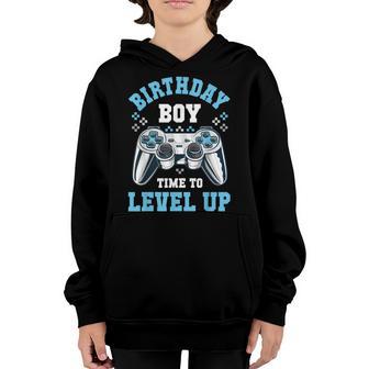 Birthday Boy Time To Level Up Matching Video Gamer Birthday V2 Youth Hoodie - Thegiftio UK