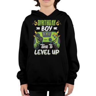 Birthday Boy Time To Level Up Video Game Birthday Boys Kids Youth Hoodie - Thegiftio UK