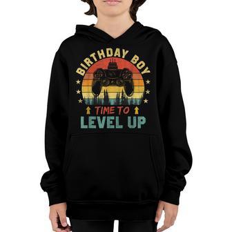 Birthday Boy Time To Level Up Video Game Birthday Gamer Boys Youth Hoodie - Thegiftio UK