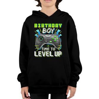 Birthday Boy Time To Level Up Video Game Birthday Gift Boys Gift Graphic Design Printed Casual Daily Basic Youth Hoodie - Thegiftio UK