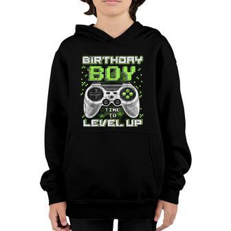 Birthday Boy Time To Level Up Video Game Gift Boys Graphic Design Printed Casual Daily Basic Youth Hoodie - Thegiftio UK