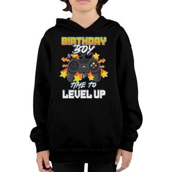 Birthday Boy Time To Level Up Video Gamer Cute Funny Graphic Design Printed Casual Daily Basic Youth Hoodie - Thegiftio UK
