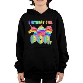Birthday Girl Pop It Unicorn Girl Pop It Birthday Gift Graphic Design Printed Casual Daily Basic Youth Hoodie - Thegiftio UK
