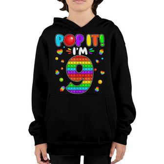 Birthday Kids Pop It Im 9 Years Old 9Th Birthday Fidget Youth Hoodie - Thegiftio UK